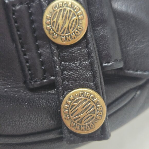 Vintage 1988 DKNY Donna Karan, New York Leather Cross Body Handbag Purse - Picture 6 of 10